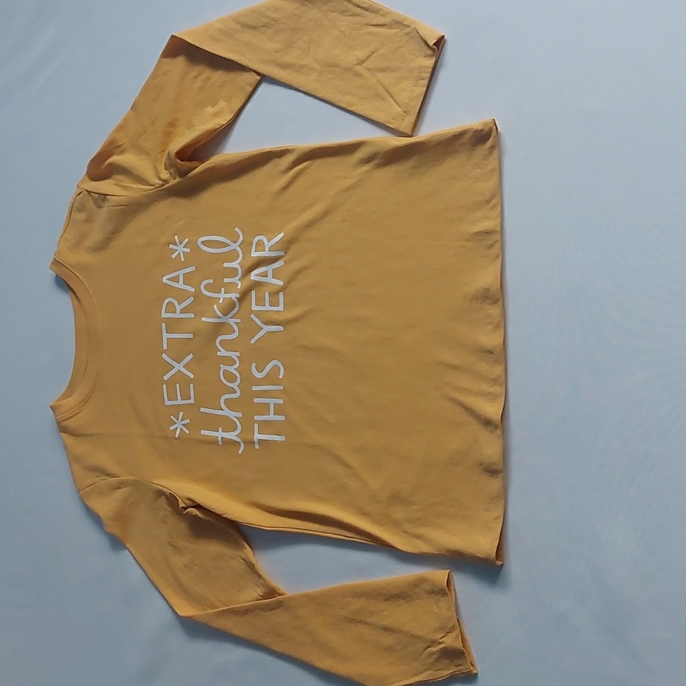 Cat & Jack boys extra thankful this‎ year Long sleeve t-shirt  yellow M 8